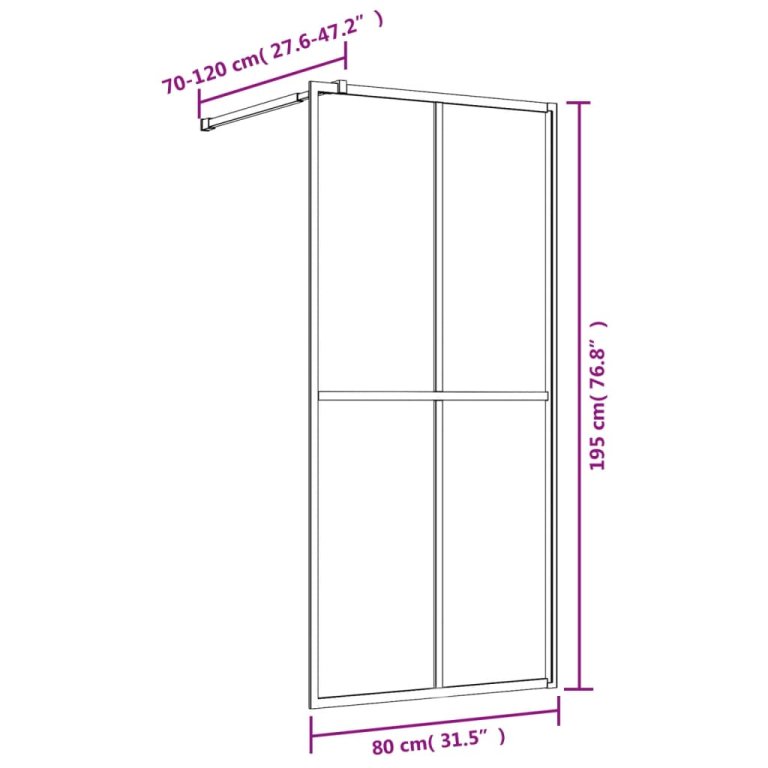 Paravan duș walk-in, roșu, 80x195 cm, sticlă ESG transparentă