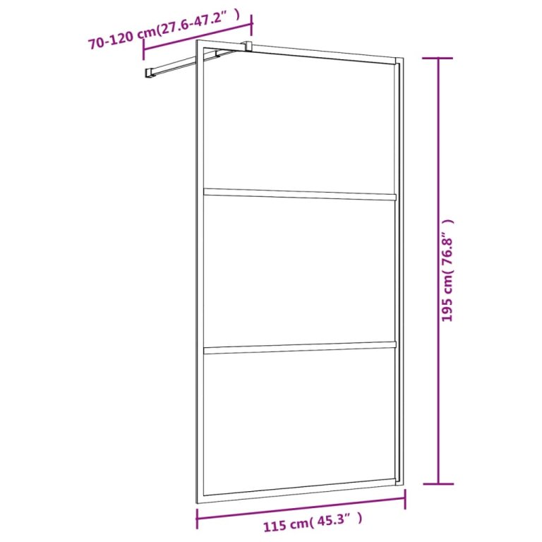 Paravan de duș walk-in roșu 115x195 cm sticlă ESG transparentă