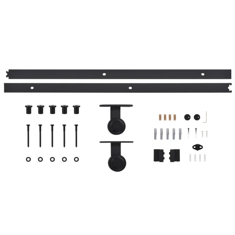 Ușă glisantă cu set feronerie, 90x205 cm, sticlă ESG/aluminiu