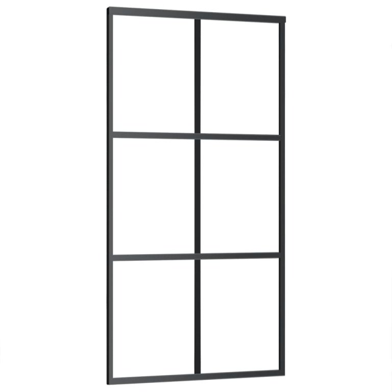 Ușă glisantă cu set feronerie, 102x205 cm, sticlă ESG/aluminiu