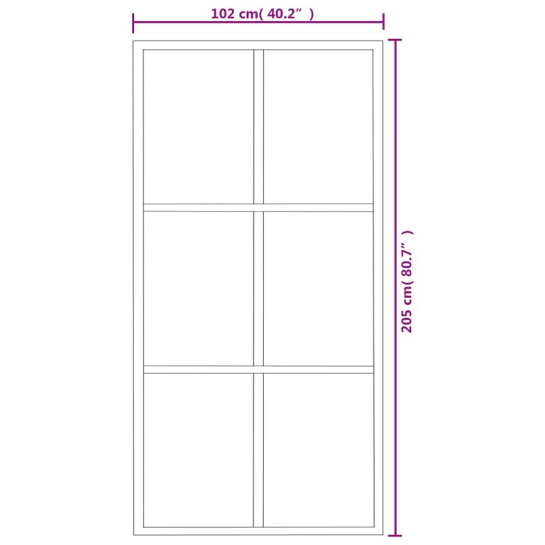 Ușă glisantă cu set feronerie, 102x205 cm, sticlă ESG/aluminiu