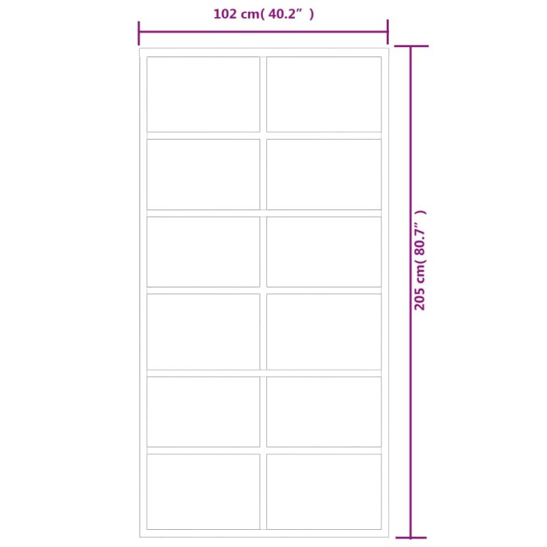 Ușă glisantă cu set feronerie, 102x205 cm, sticlă ESG/aluminiu