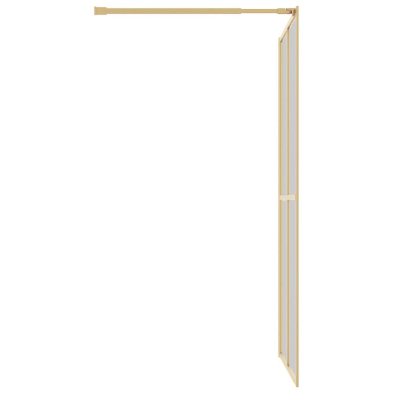 Paravan de duș walk-in auriu 115x195 cm sticlă ESG transparentă