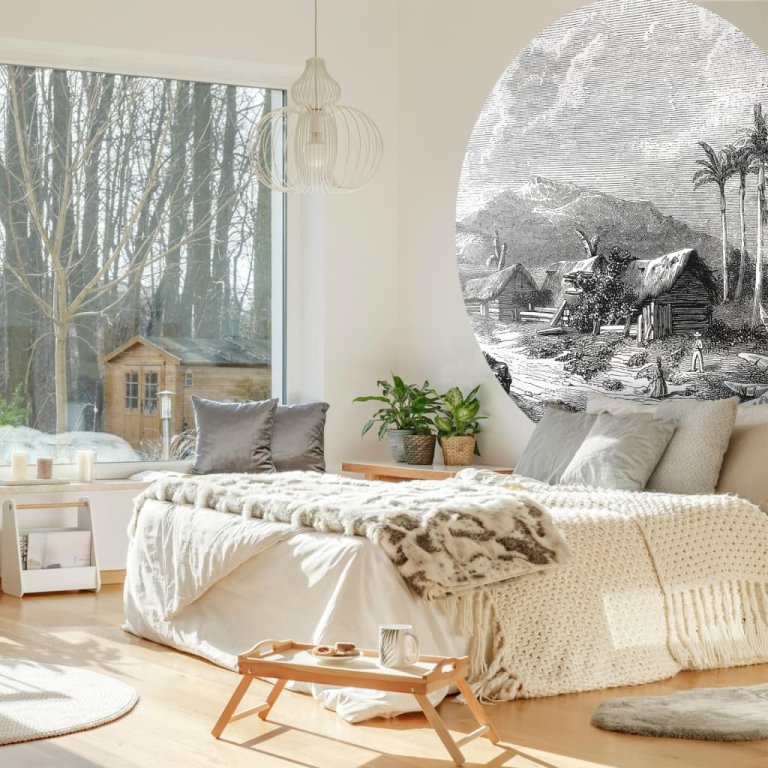 WallArt Tapet în formă de cerc „Landscape of Guadeloupe”, 190 cm