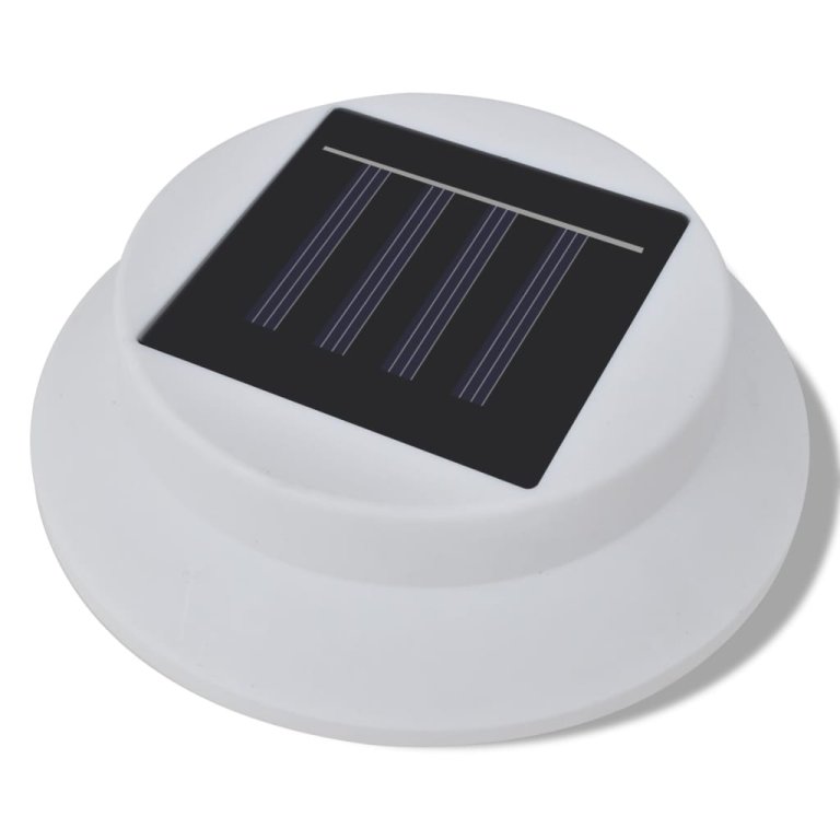 Lampă solară pentru exterior 6 pcs Lumină pentru gard Albă