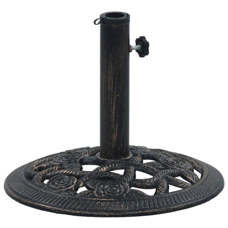 Suport de umbrelă, negru și bronz, 9 kg, fontă, 40 cm