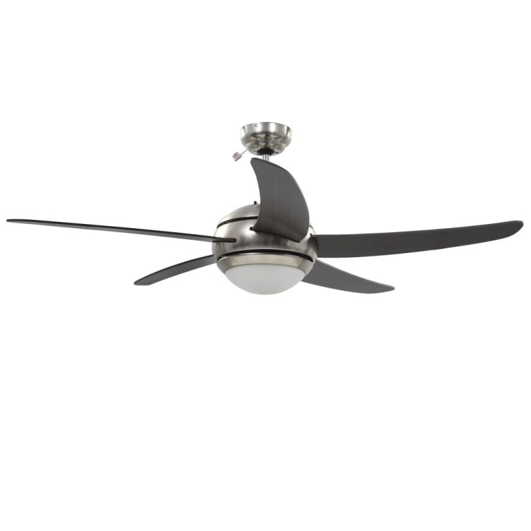 Ventilator tavan decorativ cu iluminare, 128 cm, maro