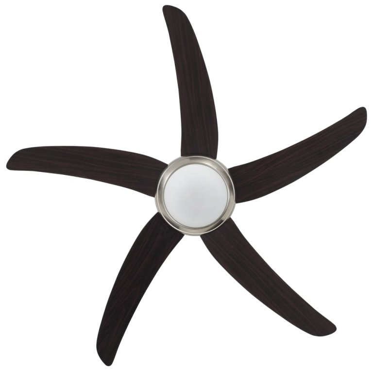 Ventilator tavan decorativ cu iluminare, 128 cm, maro