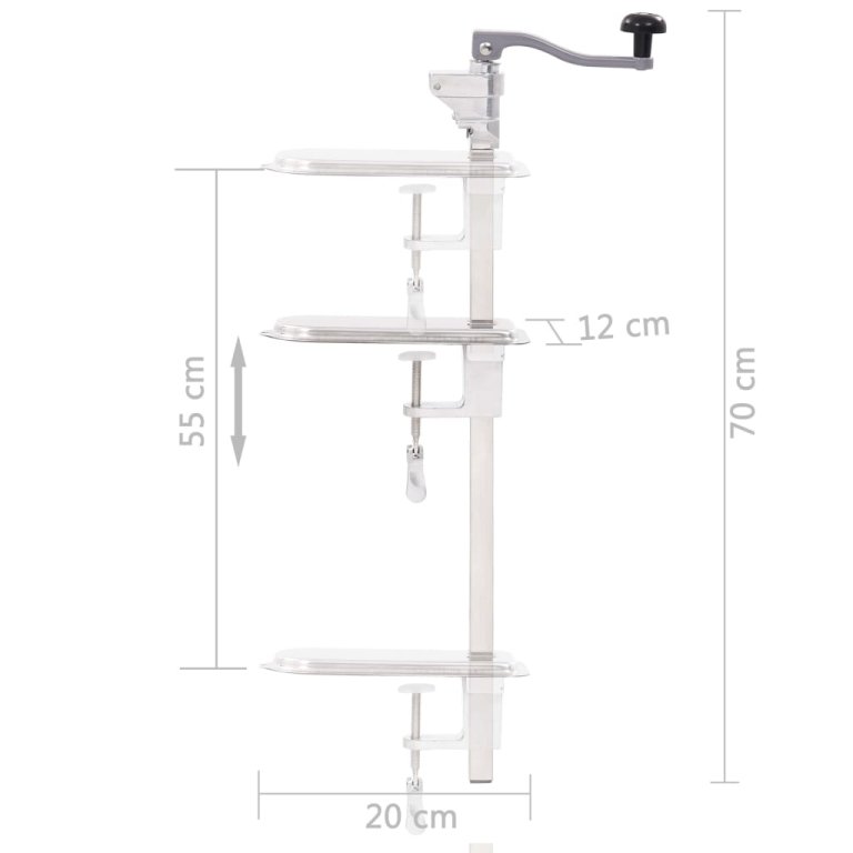 Deschizător conserve, argintiu 70 cm aluminiu & oțel inoxidabil