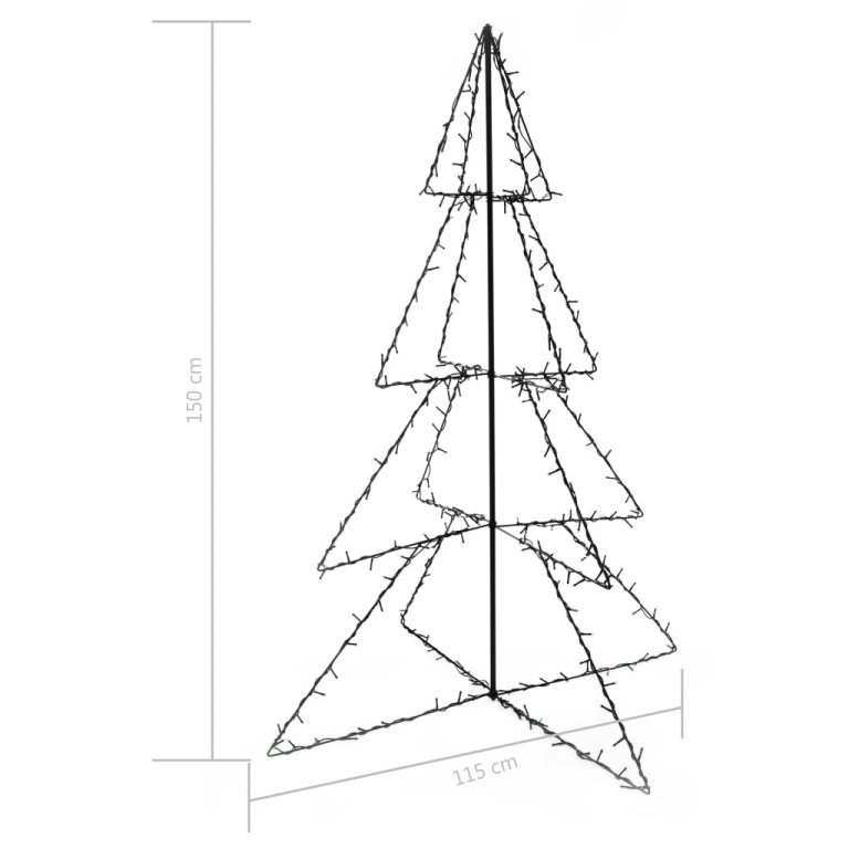 Brad de Crăciun conic 240 LED-uri interior & exterior 115x150cm