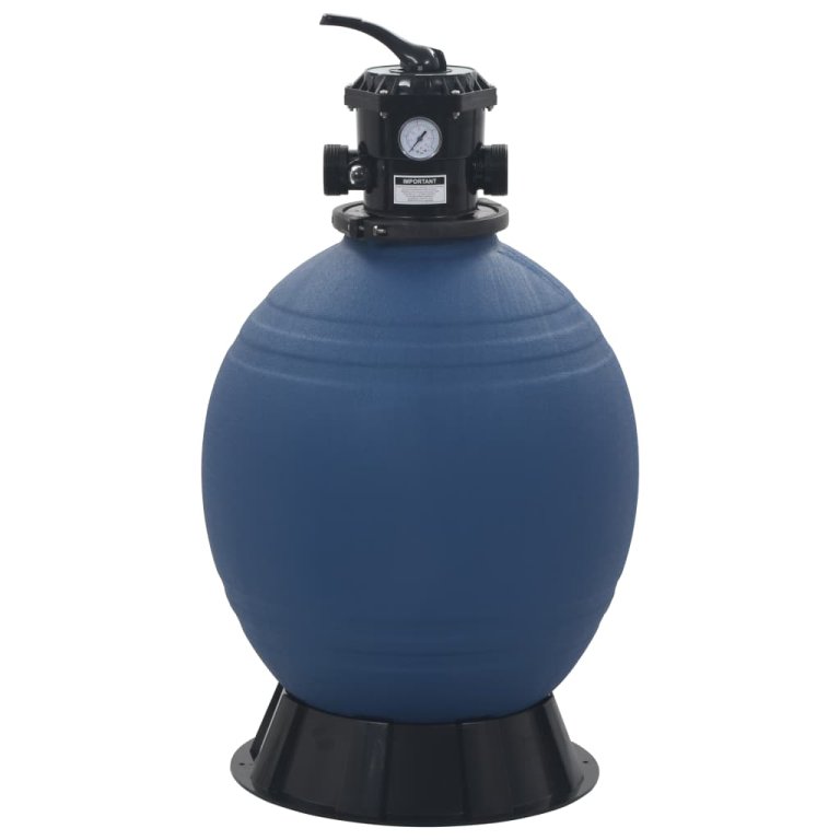 Filtru cu nisip pentru piscină supapă 6 poziții albastru 560 mm