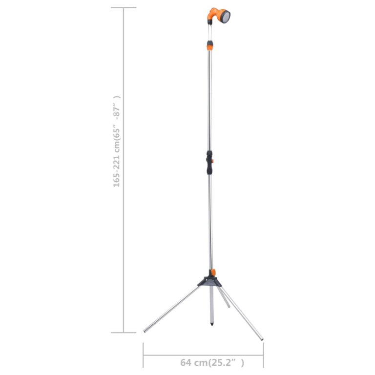 Duș de grădină cu trepied, 221 cm, aluminiu