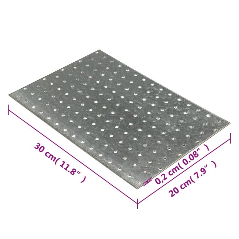 Plăci perforate, 20 buc., 2 mm, 300x200 mm, oțel galvanizat