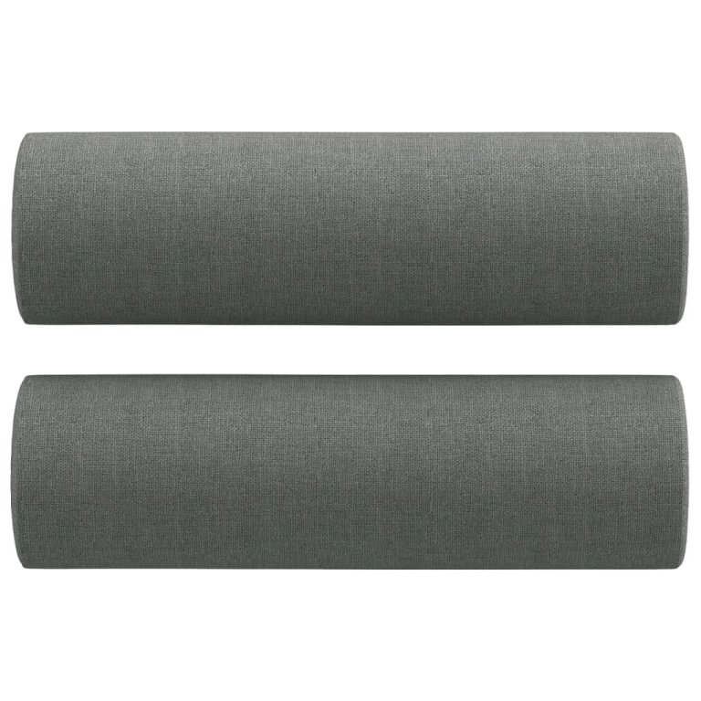 Canapea cu 2 locuri cu pernuțe, gri închis, 140 cm, textil