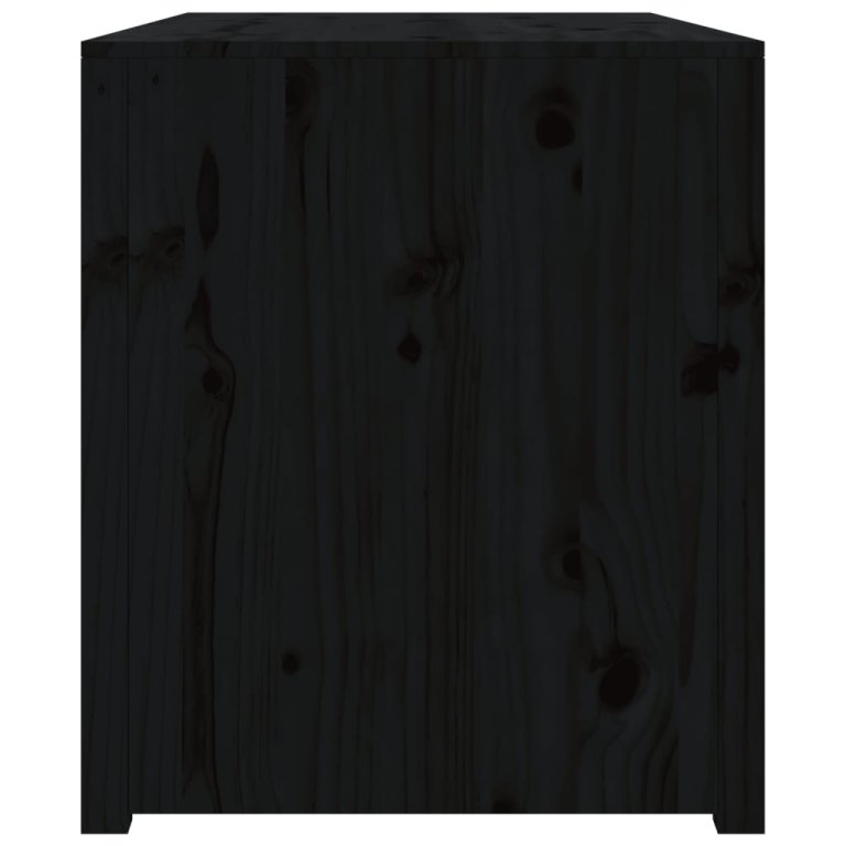 Dulap bucătărie de exterior negru, 106x55x64 cm, lemn masiv pin