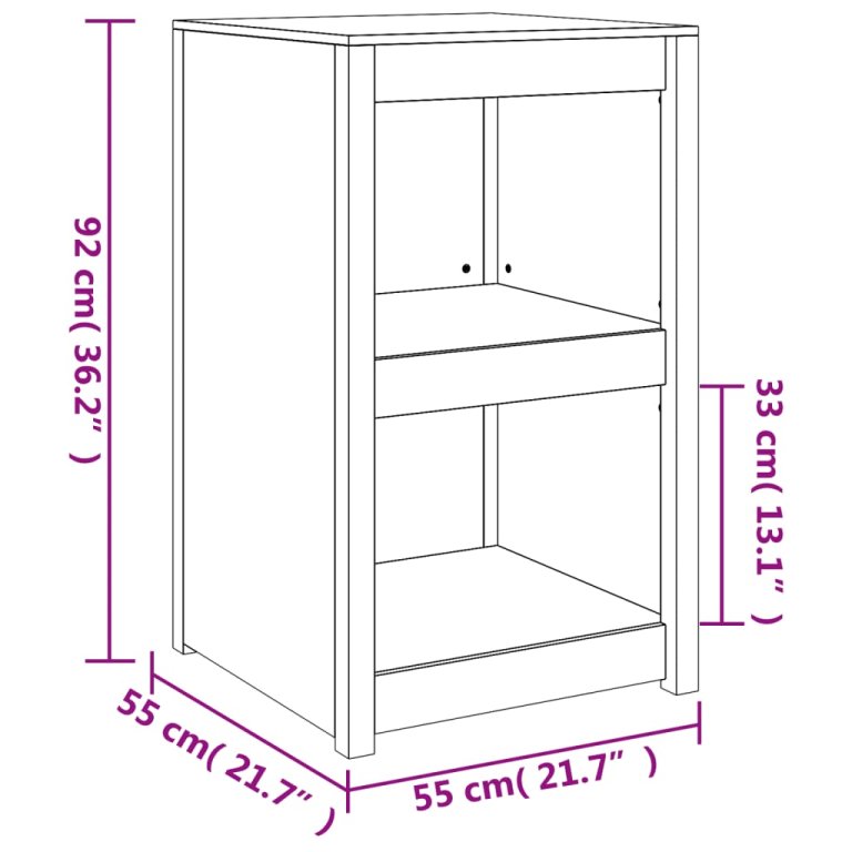 Dulap bucătărie de exterior, 55x55x92 cm, lemn masiv pin