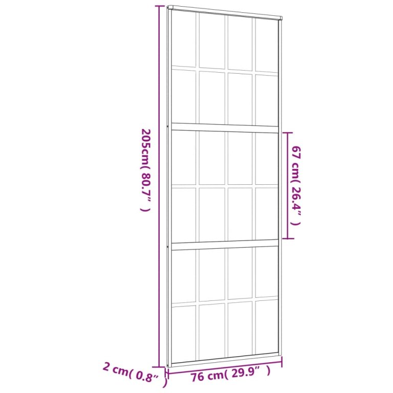 Ușă glisantă auriu 76x205 cm sticlă ESG transparentă/aluminiu