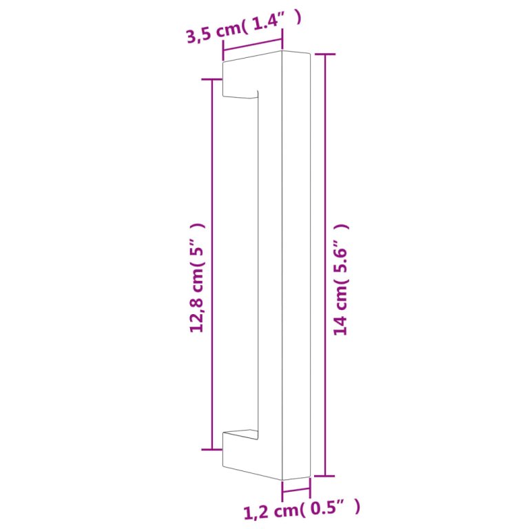 Mânere de dulap, 10 buc., auriu, 128 mm, oțel inoxidabil