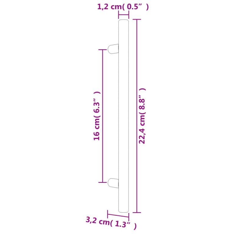 Mânere de dulap, 10 buc., auriu, 160 mm, oțel inoxidabil