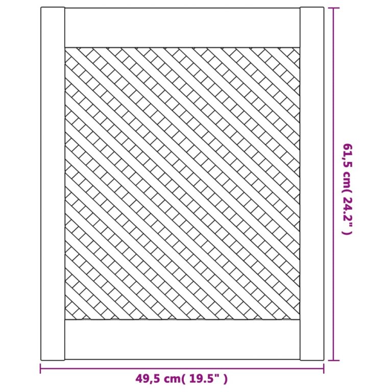 Uși de dulap cu zăbrele 2 buc. 49,5x61,5 cm, lemn masiv de pin