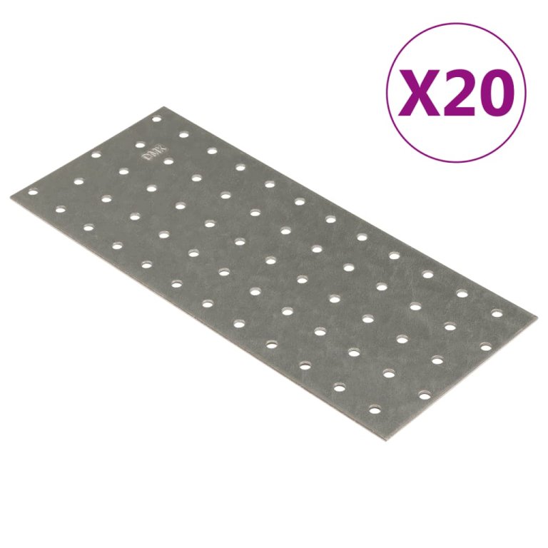 Plăci perforate, 20 buc., 2 mm, 240x100 mm, oțel galvanizat