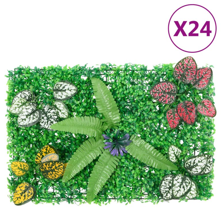   Gard din plante artificiale, 24 buc., verde, 40x60 cm