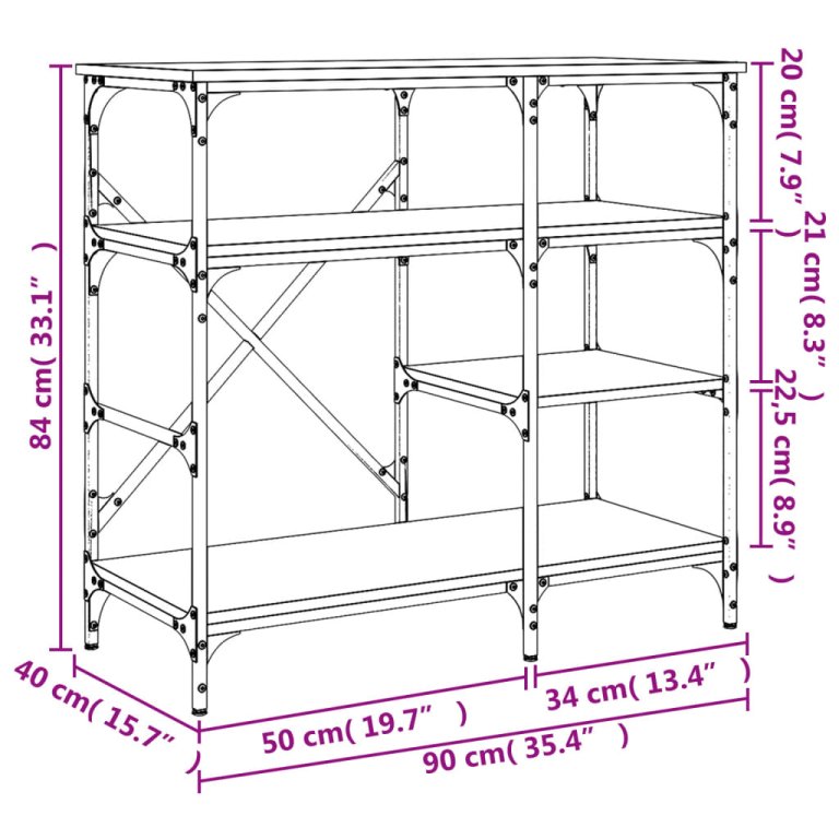 Raft pentru brutărie negru 90x40x84 cm lemn și metal prelucrat