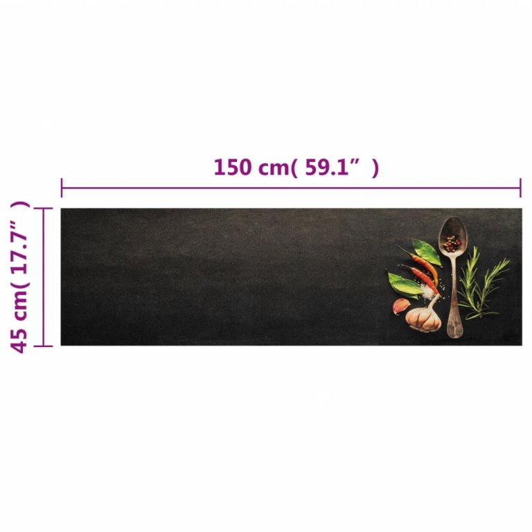 Covor de bucătărie lavabil Spices, 45x150 cm, catifea