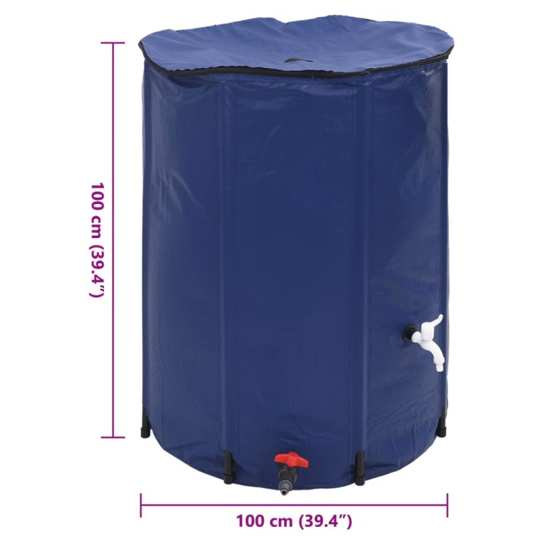 Rezervor de apă cu robinet, pliabil, 750 L, PVC