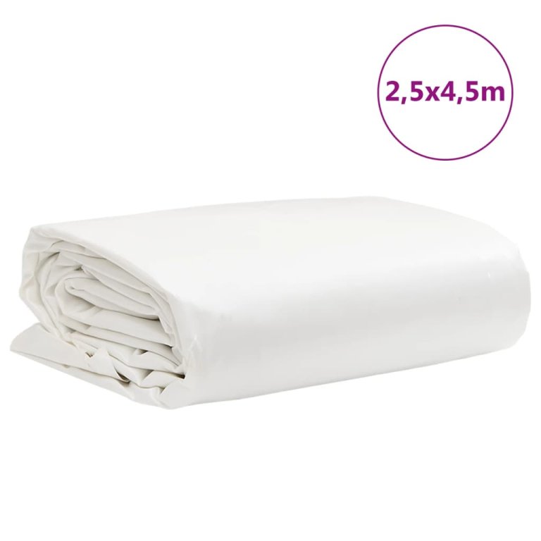 Prelată, alb, 2,5x4,5 m, 650 g/m²