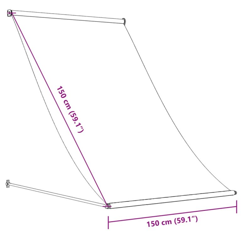 Copertină retractabilă, antracit, 150x150 cm, țesătură și oțel