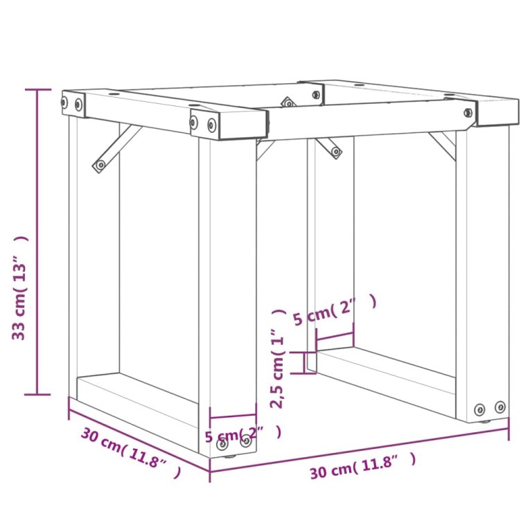 Picioare Măsuță de cafea O-Frame 30x30x33 cm Fontă