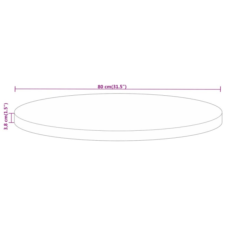 Blat de masă rotund, Ø 80x3,8 cm, lemn masiv reciclat