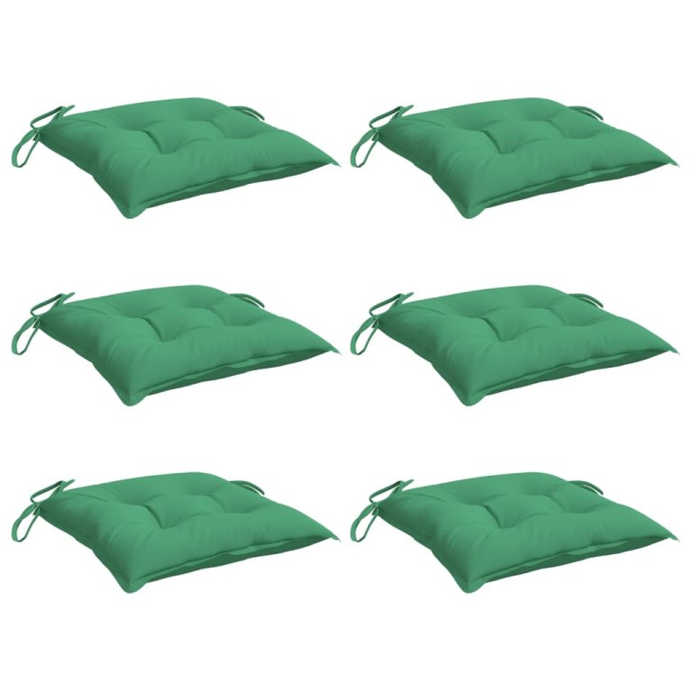 Perne de scaun, 6 buc., verde, 50x50x7 cm, textil oxford