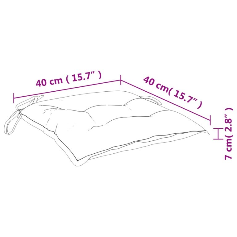 Perne de scaun, 2 buc., albastru, 40x40x7 cm, textil oxford