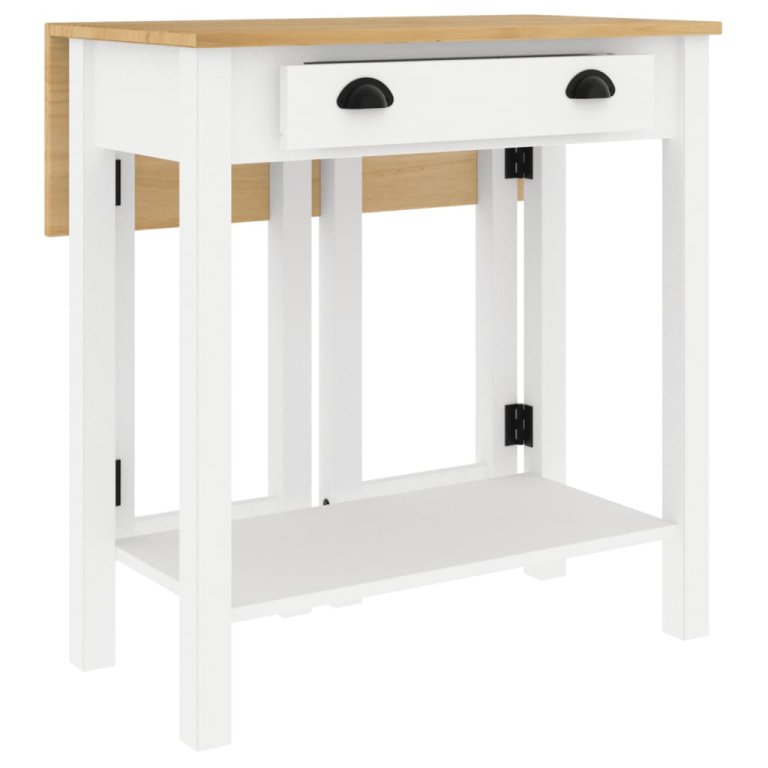 Set mobilier de bar, 3 piese, alb, lemn masiv de pin