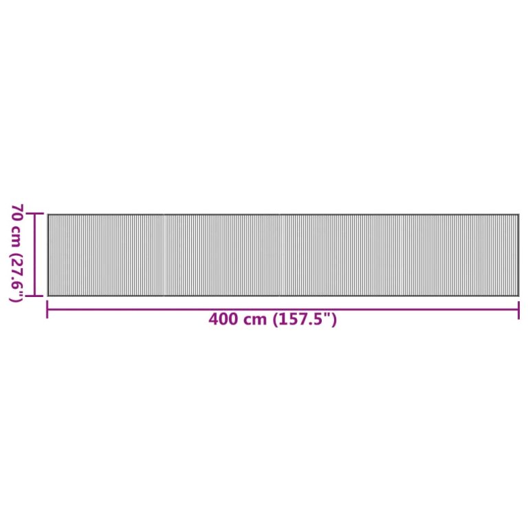 Covor dreptunghiular, maro, 70x400 cm, bambus