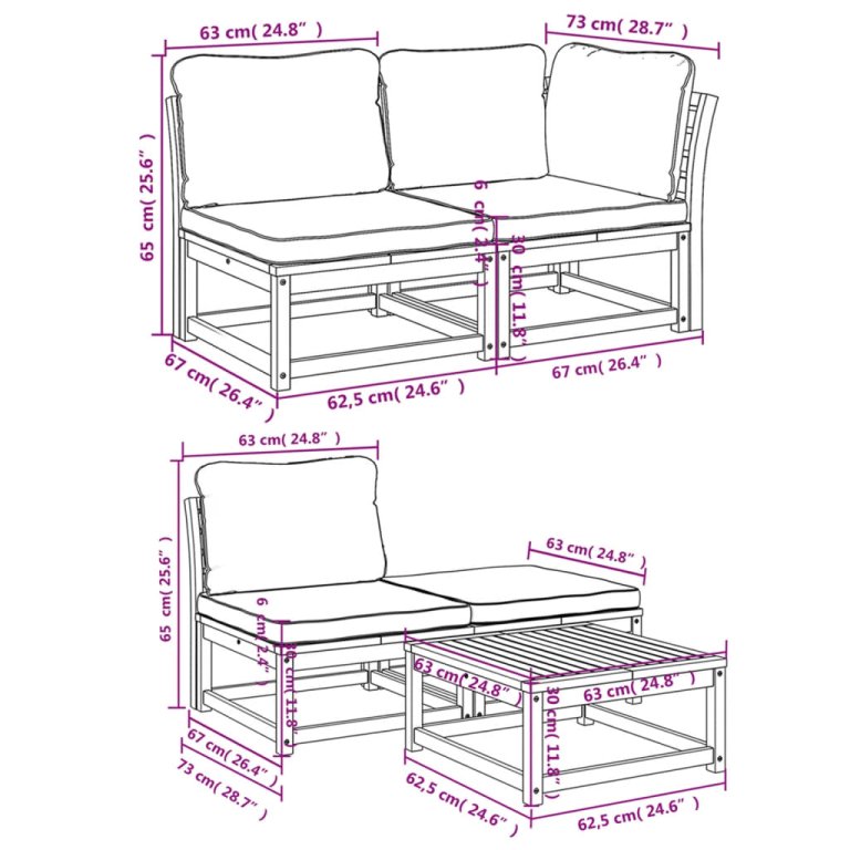 Set mobilier grădină cu perne, 9 piese, lemn masiv acacia