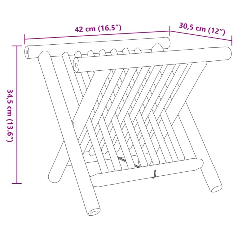 Suport pentru reviste, 42x30,5x34,5 cm, bambus