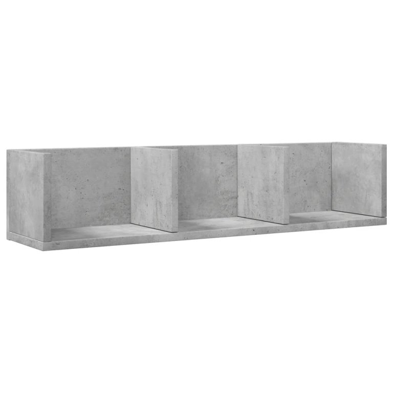 Dulapuri perete, 2 buc., gri beton 75x18x16,5 cm lemn prelucrat