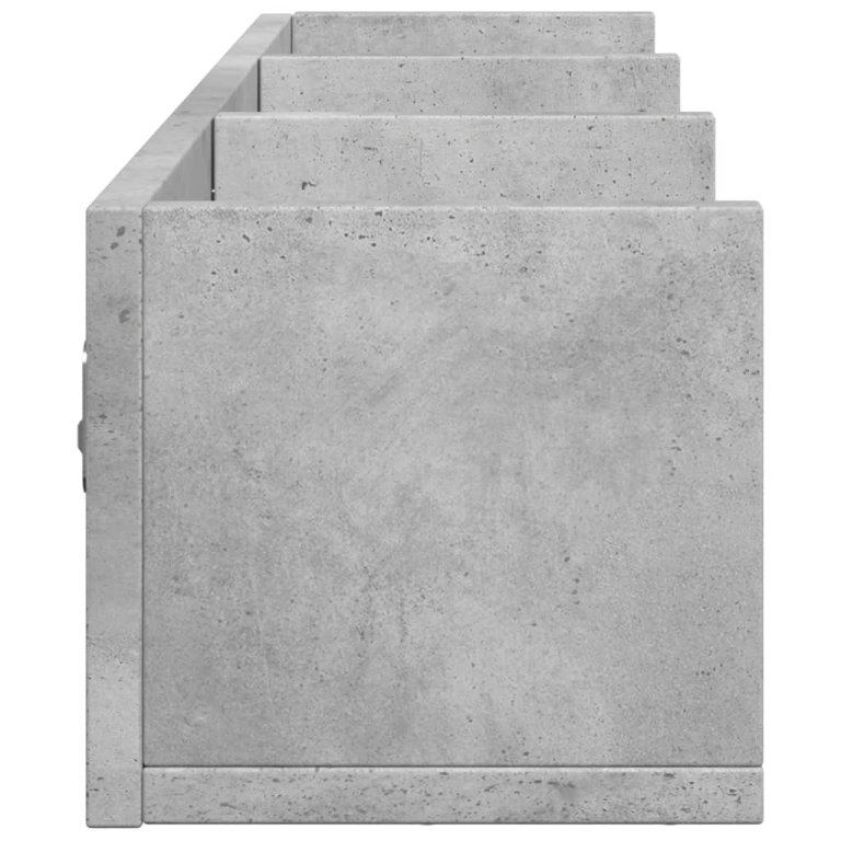 Dulapuri perete, 2 buc., gri beton 75x18x16,5 cm lemn prelucrat