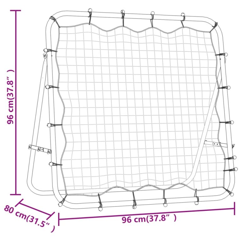 Rebounder ajustabil de antrenament fotbal, 96x80x96 cm, oțel/PE