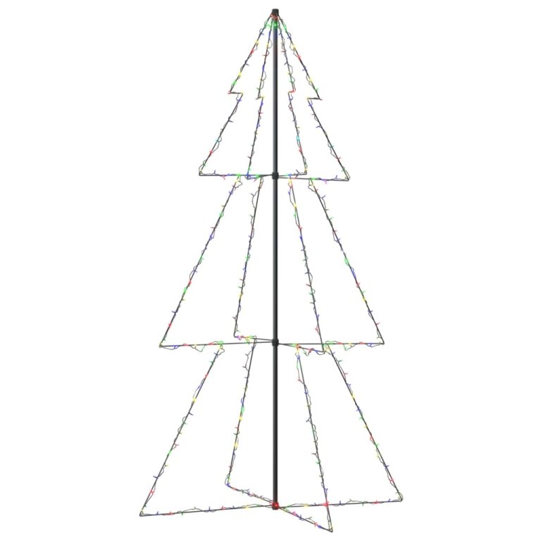 Brad Crăciun conic, 300 LED-uri, 120x220 cm, interior&exterior