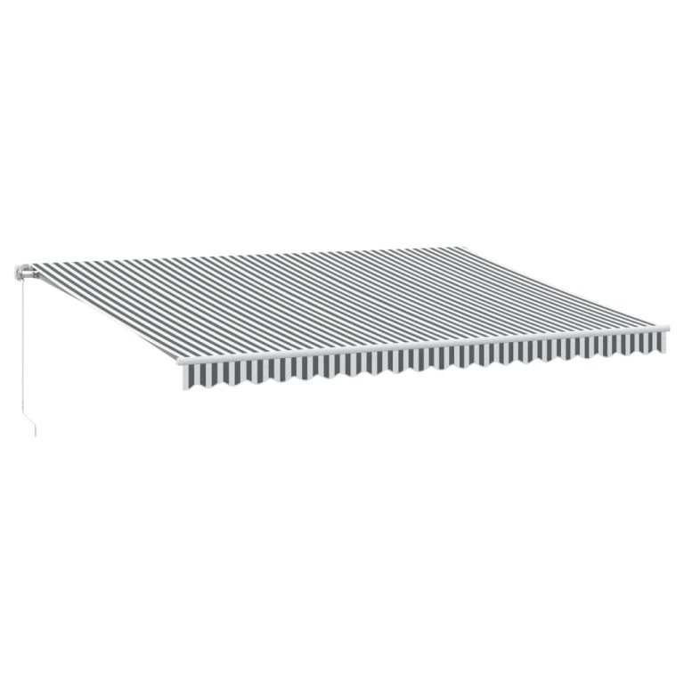 Copertină retractabilă manual, antracit/alb, 500x350 cm