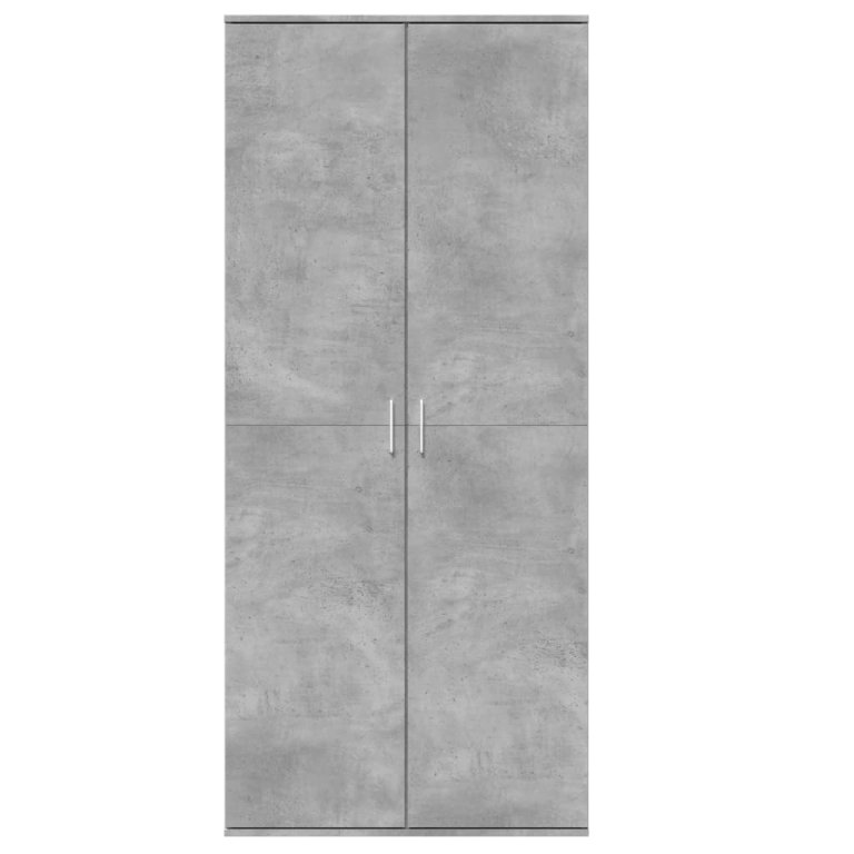 Dulap înalt, gri beton, 80x35x180 cm, lemn prelucrat