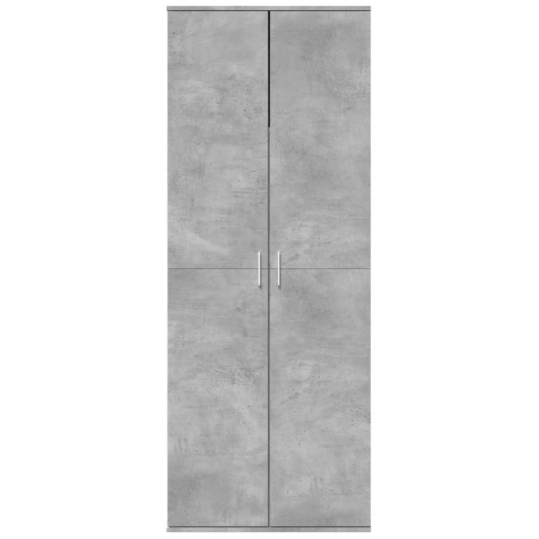 Dulap înalt, gri beton, 70x35x180 cm, lemn prelucrat