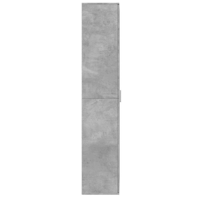 Dulap înalt, gri beton, 70x35x180 cm, lemn prelucrat