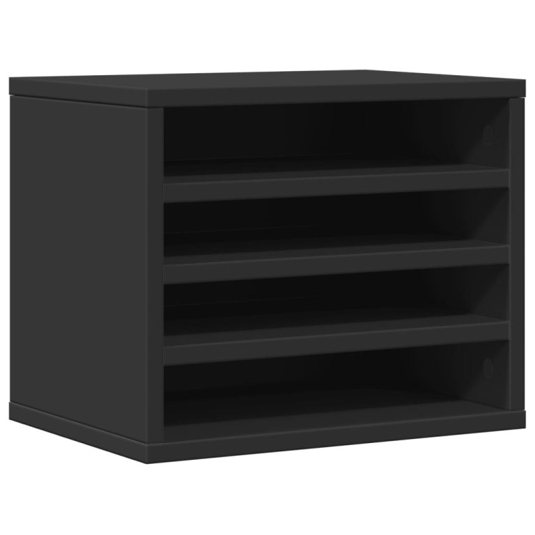 Organizator de birou, negru, 36x26x29,5 cm, lemn prelucrat