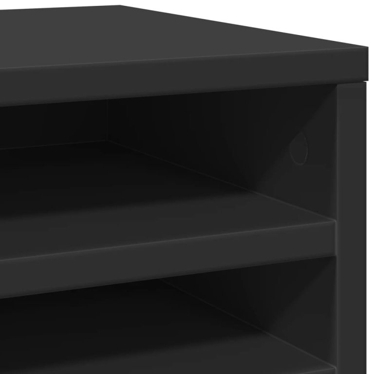 Organizator de birou, negru, 36x26x29,5 cm, lemn prelucrat