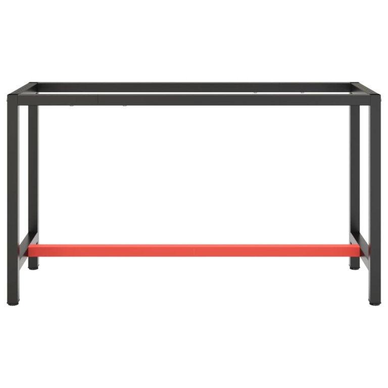 Cadru banc de lucru, negru mat/roșu mat, 140x50x79 cm, metal